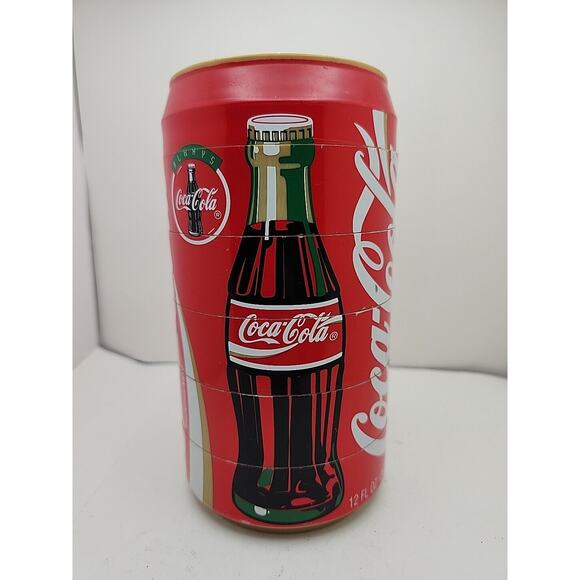 Vintage 1995 Coca-Cola Classic Puzzle OVERSIZED Can Set 6 Coasters Collectible - Picture 1 of 8